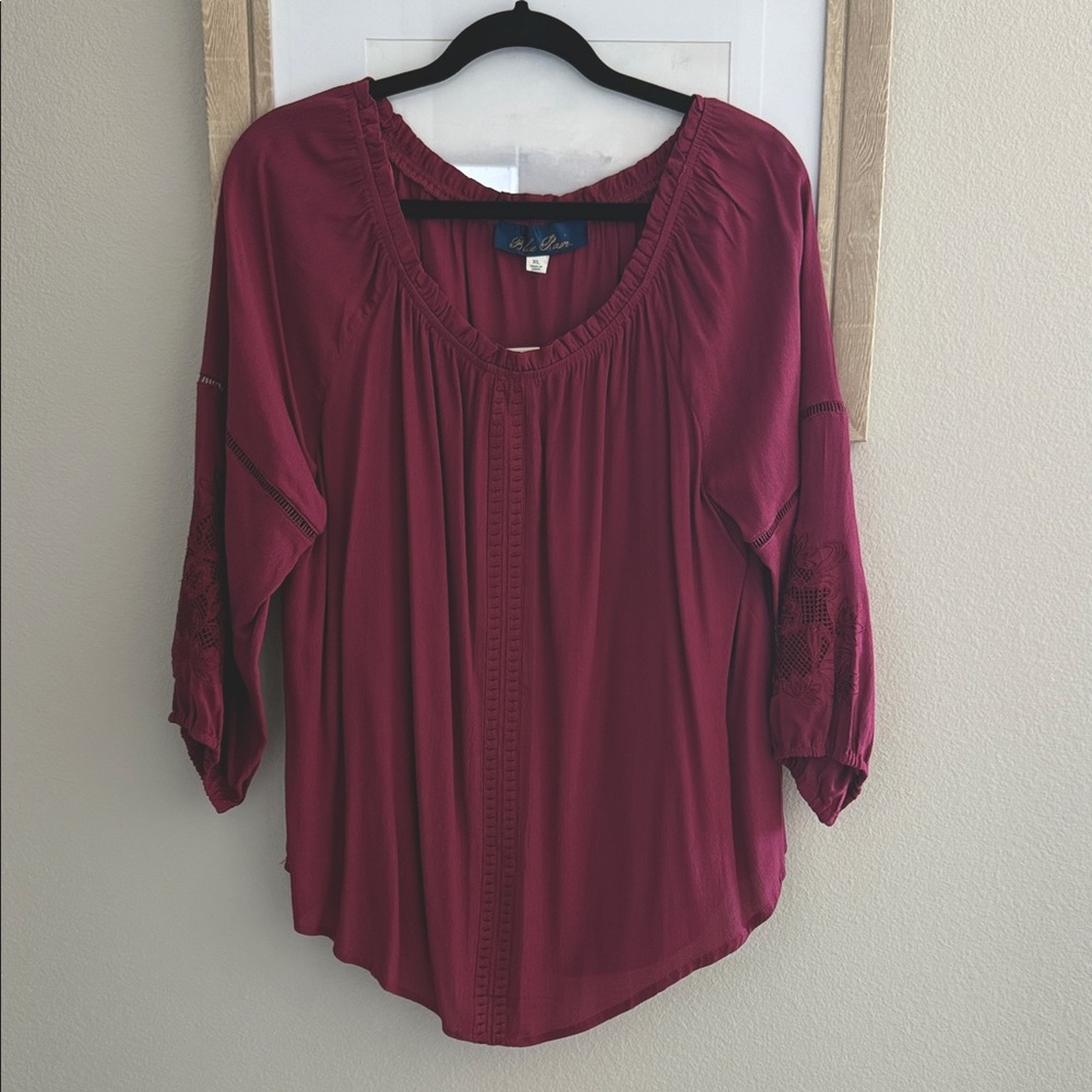 Blue Rain Deep Maroon Blouse